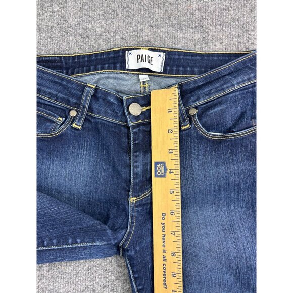 Paige Skyline Skinny Jeans Women's 27 Dark Blue Low Rise Ankle - Picture 4 of 8